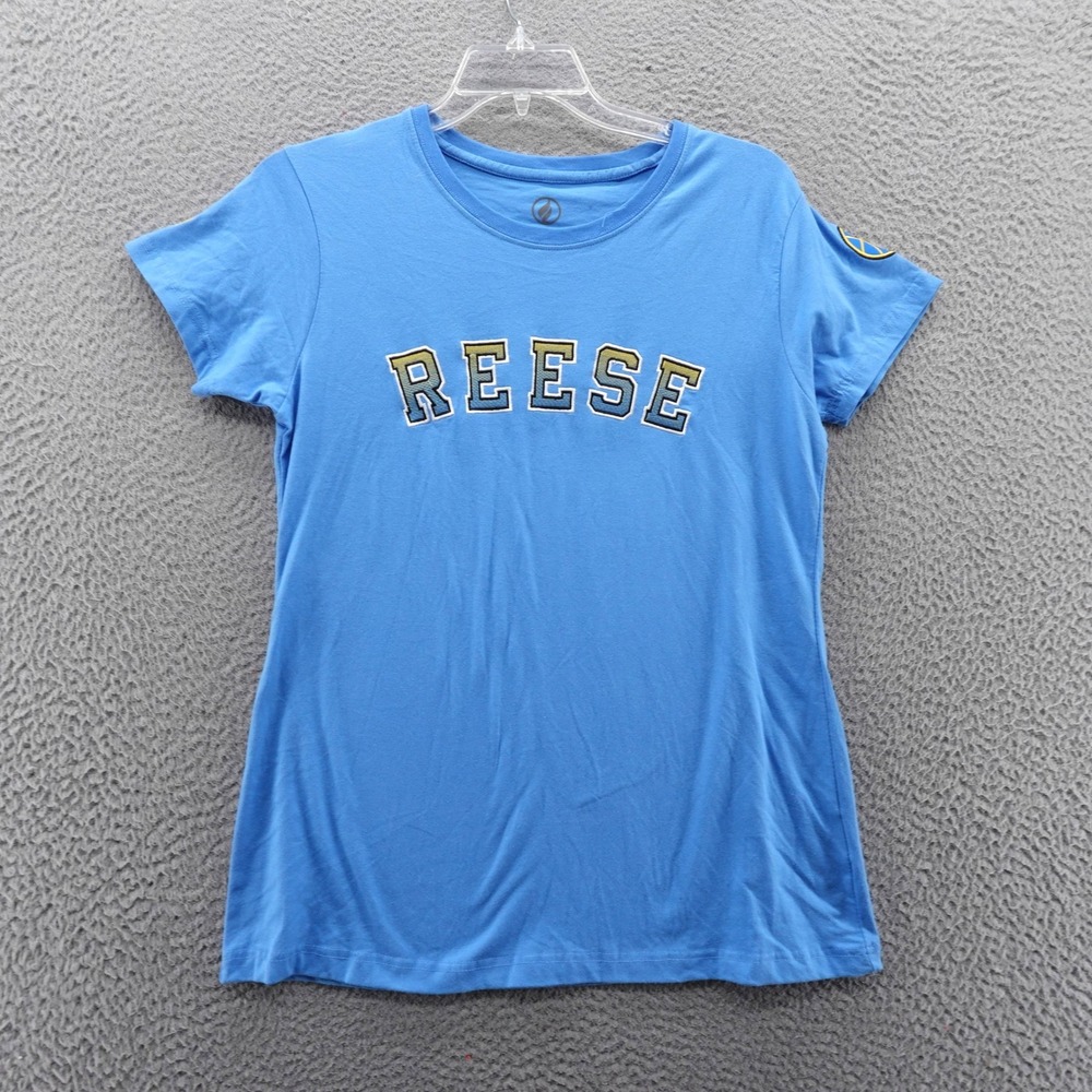 FISLL WNBA Angel Reese Chicago Sky Tee Shirt Blue Womens Large 5 Jersey NEW